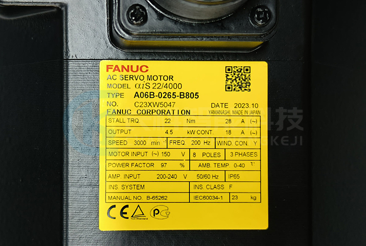 發(fā)那科外部軸電機(jī)A06B-0265-B805 αiS 22/4000 發(fā)那科外部軸電機(jī)A06B-0265-B805 αiS 22/4000